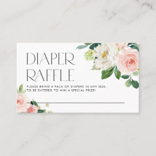 Watercolor Garden Flowers Diaper Raffle Business Card