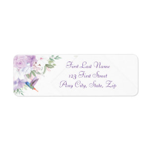 Watercolor Garden Flowers Hummingbird Bird