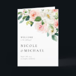 Watercolor Garden Flowers Spring Wedding Programme<br><div class="desc">Share the wedding details with your family and friends with this customisable wedding program booklet. It features watercolour floral bouquets of blush,  pink and white roses,  dahlias and peonies. Personalise by adding your details. These spring floral wedding programs are perfect for any wedding theme or season.</div>