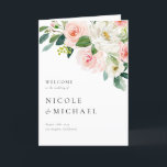 Watercolor Garden Flowers Spring Wedding Programme<br><div class="desc">Share the wedding details with your family and friends with this customisable wedding program booklet. It features watercolour floral bouquets of blush,  pink and white roses,  dahlias and peonies. Personalise by adding your details. These spring floral wedding programs are perfect for any wedding theme or season.</div>