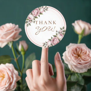 Watercolor Garden Flowers Thank You  Classic Round Sticker