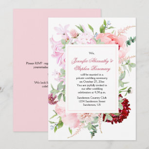 Watercolor Garden Flowers Wedding Reception Only Invitation