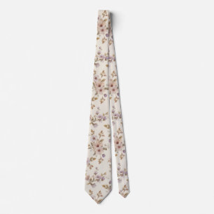watercolor Garden Flowers Wildflower Spring Meadow Tie