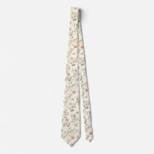 watercolor Garden Flowers Wildflower Spring Meadow Tie