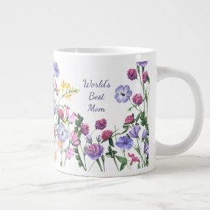 Watercolor Garden Flowers World's Best Mum  Mug