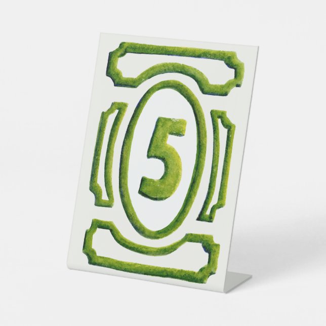 Watercolor Garden Hedge Table 5 Pedestal Sign (Front)