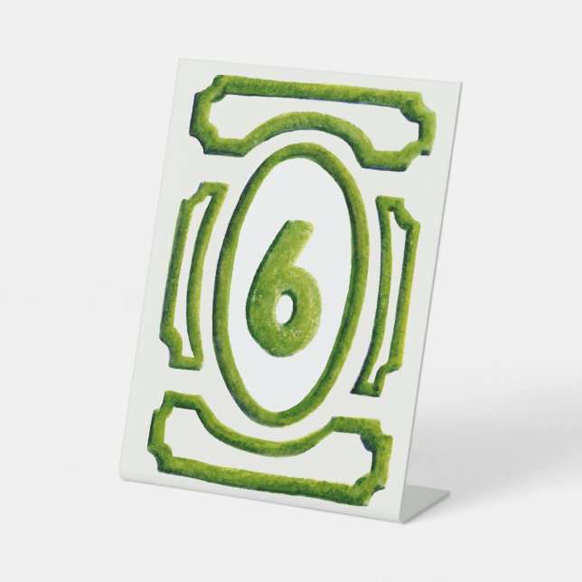 Watercolor Garden Hedge Table 6 Pedestal Sign (Front)