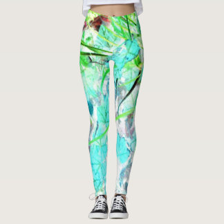 Watercolor Garden Impressionist Yoga Pants Running