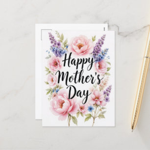 Watercolor Garden Mothers Day Artistic Floral Holiday Postcard