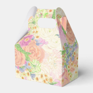 Watercolor Garden Party Floral Wedding Crest Favour Box