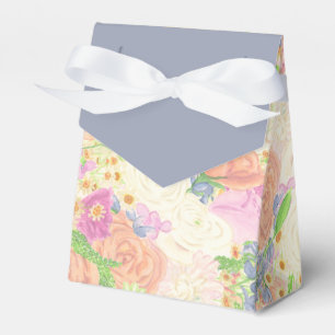 Watercolor Garden Party Floral Wedding Crest Favour Box