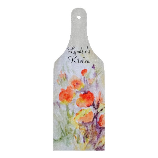 Watercolor Garden Pathway Cutting Board (Front)