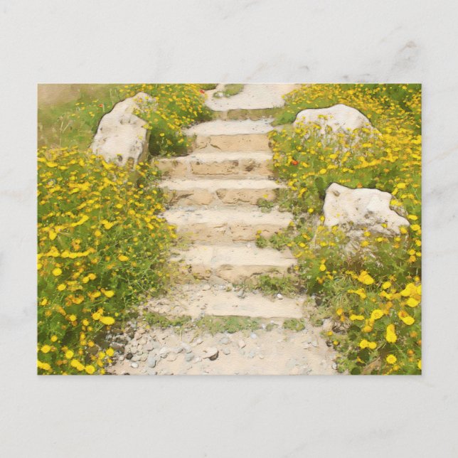 Watercolor garden postcard (Front)