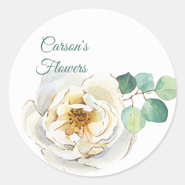 Watercolor Garden Rose Sticker (Front)