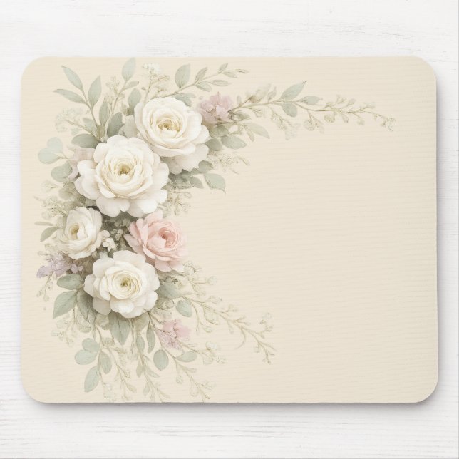 Watercolor Garden Roses for Timeless Mouse Mat (Front)