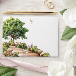 Watercolor garden spring envelope