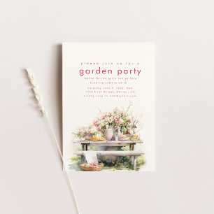 Watercolor Garden Tea Party Invitation