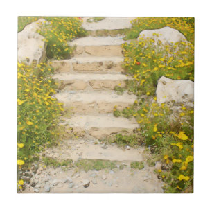 Watercolor garden tile