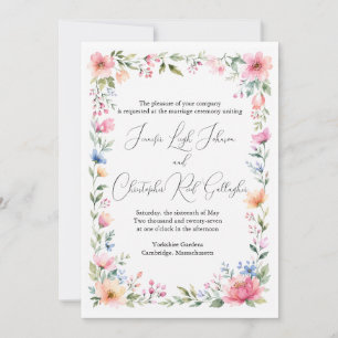 Watercolor Garden Wedding Invitation