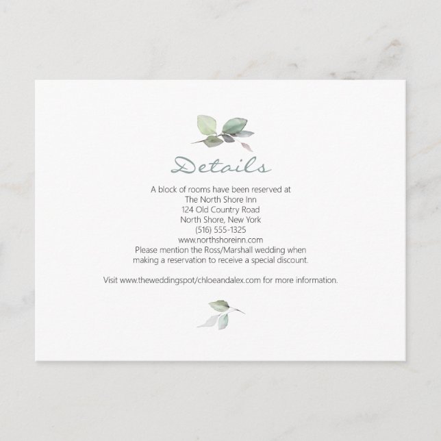 Watercolor Garden Wedding Postcard (Front)