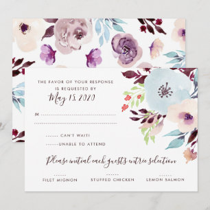 Watercolor Garden Wedding RSVP Invitation