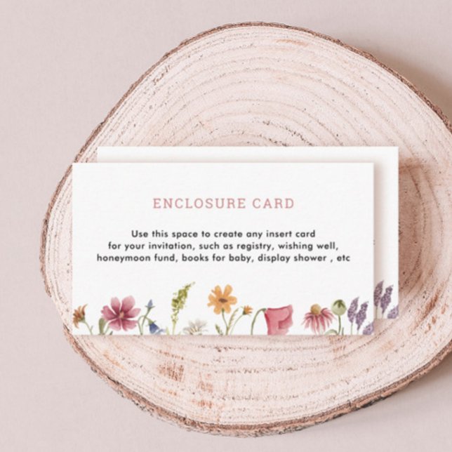 Watercolor Garden Wildflower Party  Enclosure Card (Creator Uploaded)