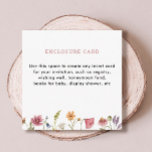 Watercolor Garden Wildflower Square Enclosure Card<br><div class="desc">Watercolor Garden Wildflower Party  Cards A Earthy bridal shower theme that is so cute! Throw an adorable blush bridal shower starting with this  insert.</div>