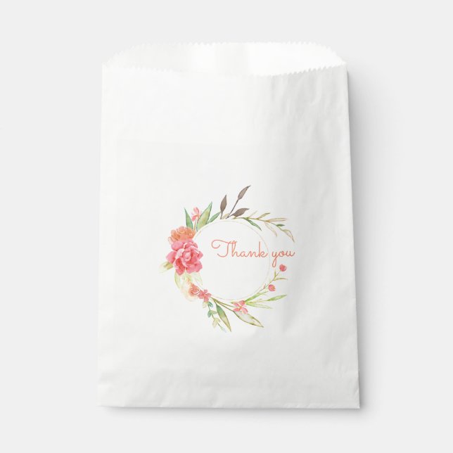 Watercolor Garden Wreath Favour Bags (Front)
