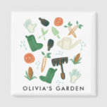 Watercolor Gardening Magnet<br><div class="desc">Personalise this watercolor gardening magnet with your name or give as a gift.</div>