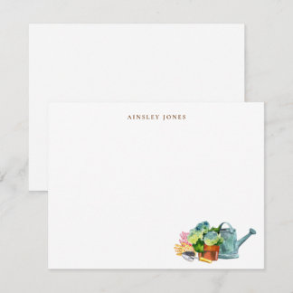 Watercolor Gardening Tools  Thank You Card