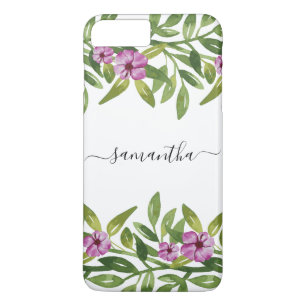 Watercolor garland handwritten calligraphy floral iPhone 8 plus/7 plus case