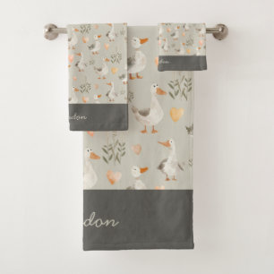 Watercolor Geese - Customisable Towel Set