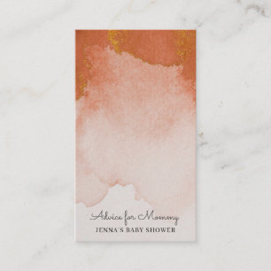 Watercolor gemstone orange Baby Shower Advice Enclosure Card