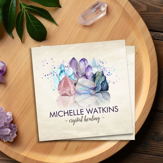 Watercolor gemstones - crystals business card (Creator Uploaded)