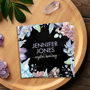 Watercolor gemstones - crystals business card