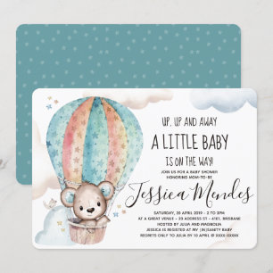 Watercolor Gender Neutral Teddy Bear Baby Shower Invitation