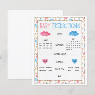Watercolor Gender Reveal Baby Predictions Game