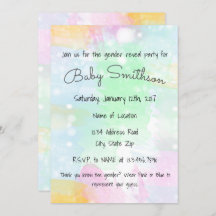 Watercolor Gender Reveal Invitation