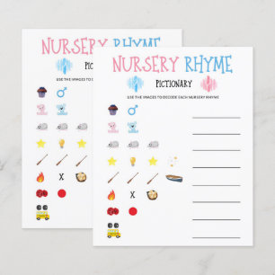 Watercolor Gender Reveal Nursery Rhyme Game