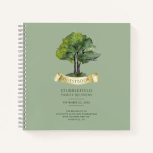 Watercolor Genealogy Tree Family Reunion Guest Notebook
