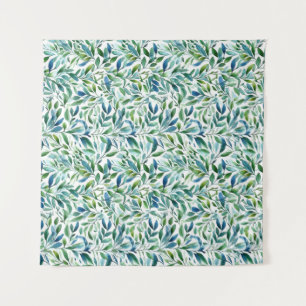 Watercolor Gentle Leaf Botanical Pattern Tapestry