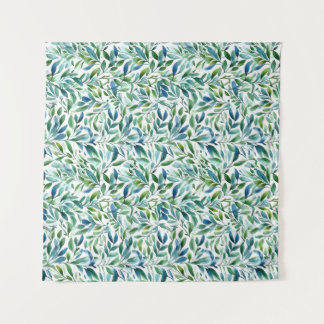 Watercolor Gentle Leaf Botanical Pattern Tapestry