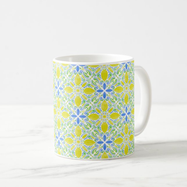 Watercolor Geo _ Citrus Coffee Mug (Front Right)