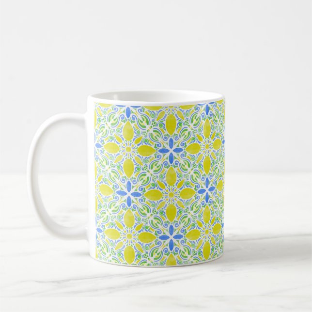 Watercolor Geo _ Citrus Coffee Mug (Left)