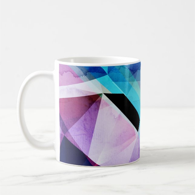 Watercolor Geometric Abstract Background Coffee Mug (Left)