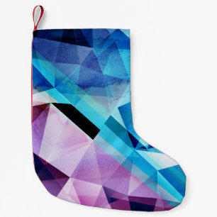 Watercolor Geometric Abstract Background Small Christmas Stocking
