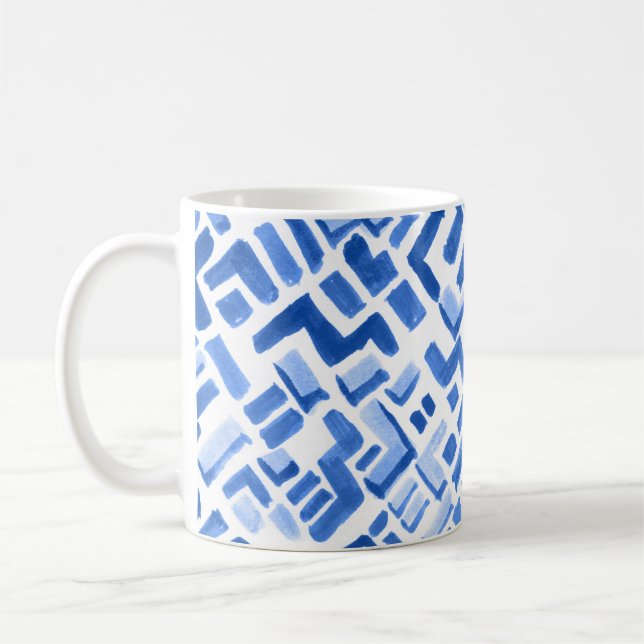 Watercolor Geometric Abstract Seamless Pattern Coffee Mug (Left)