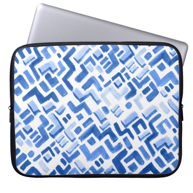 Watercolor Geometric Abstract Seamless Pattern Laptop Sleeve (Front)