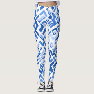 Watercolor Geometric Abstract Seamless Pattern Leggings