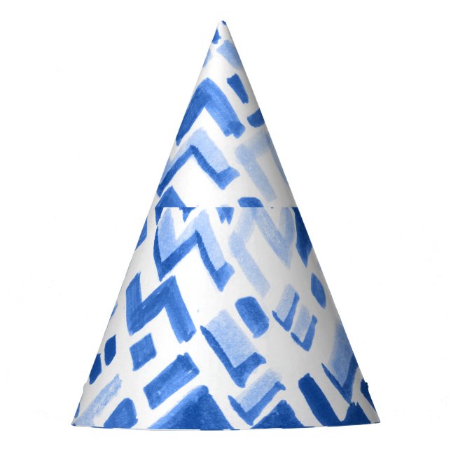 Watercolor Geometric Abstract Seamless Pattern Party Hat (Front)